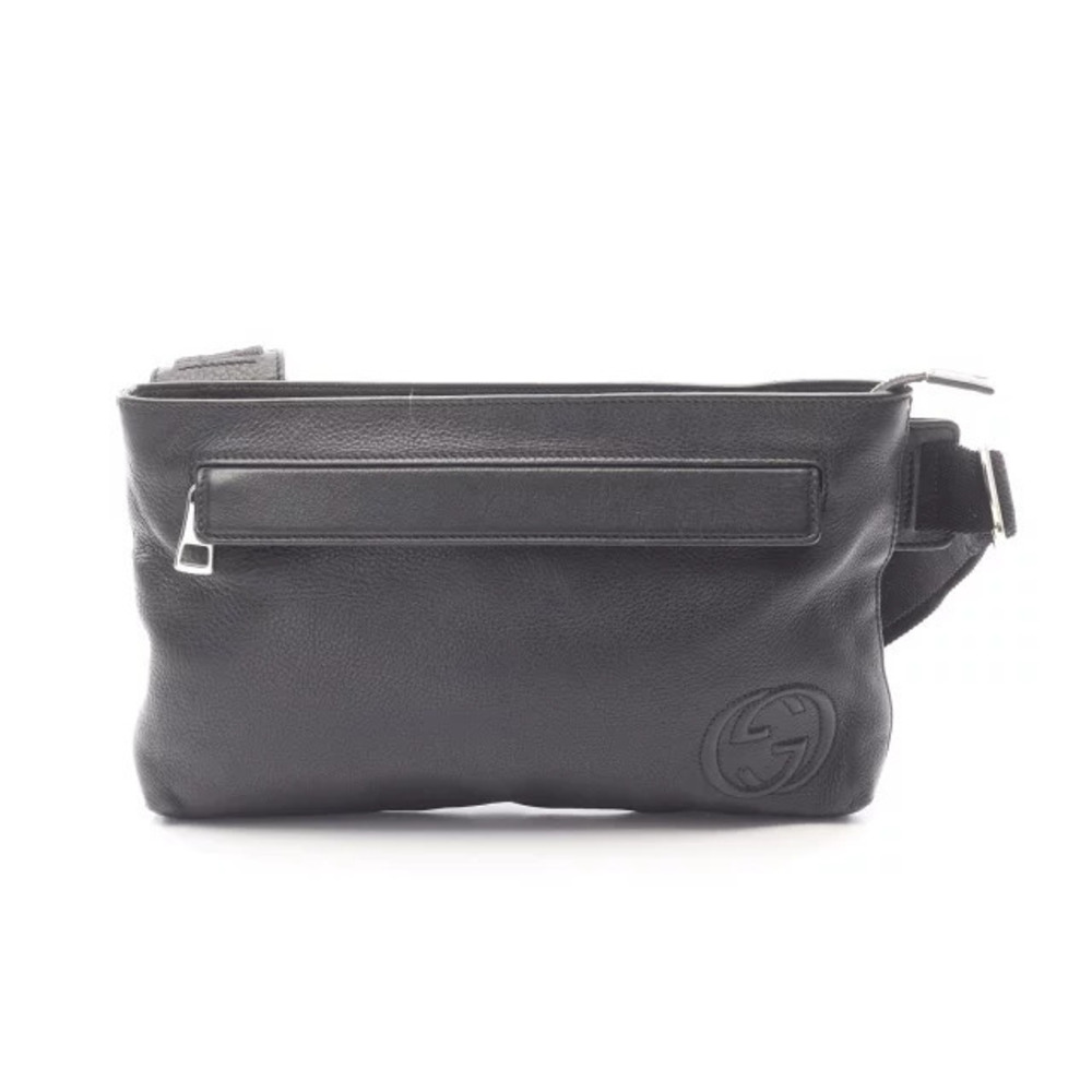 Gucci Soho Interlocking G Waist Bag Body Leather Black